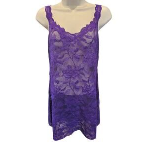Victoria's Secret purple teddy lace cami sexy sz M lingerie sleepwear NWOT vtg
